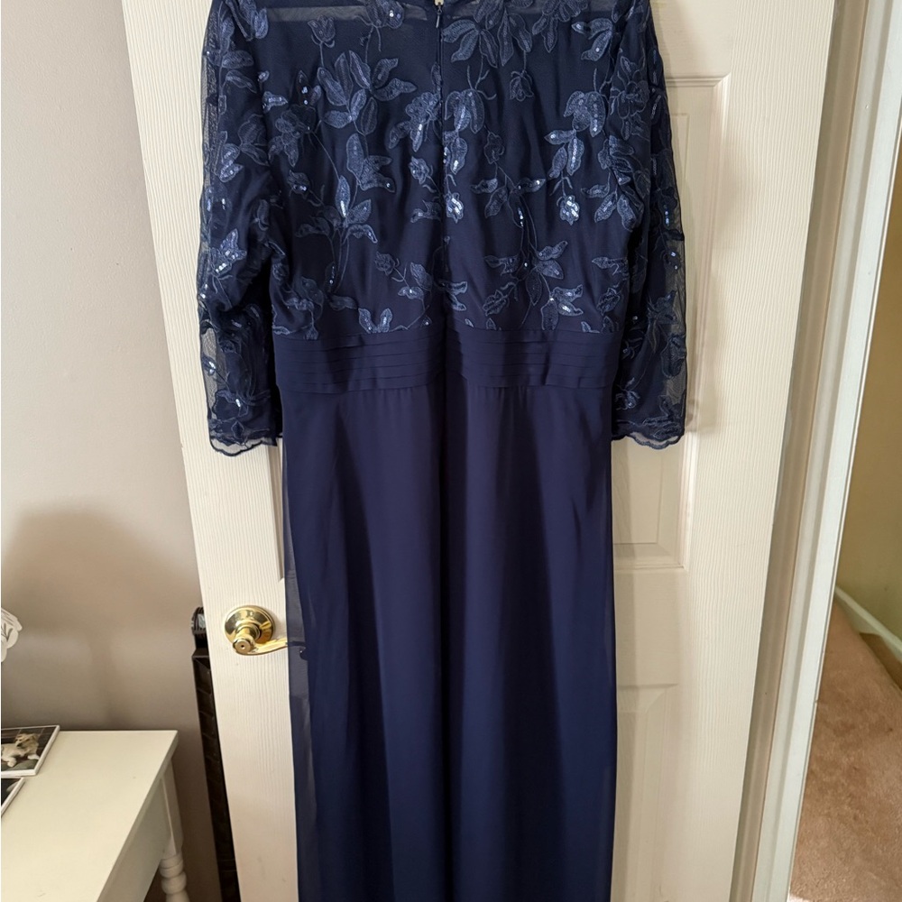 Alex Evenings Navy Blue Maxi Dress